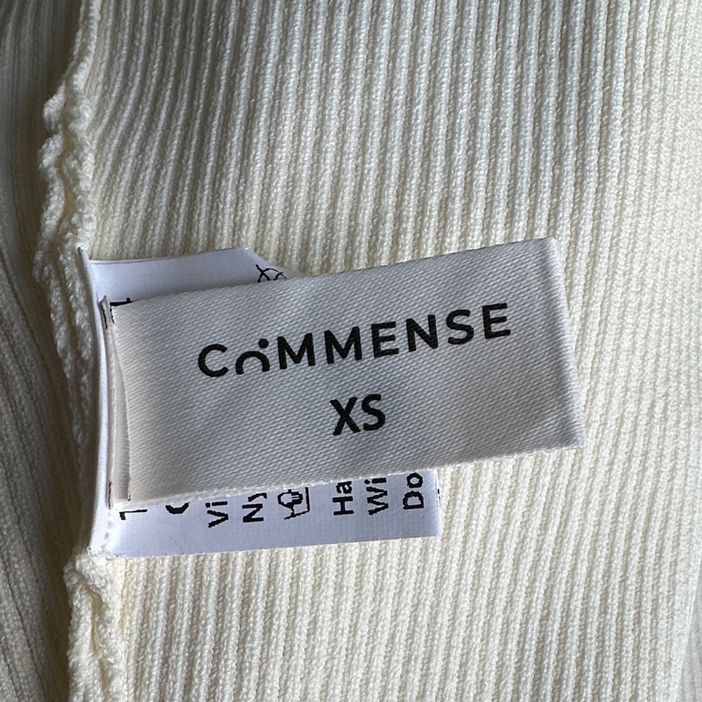 Commense Cream Ribbed Asymmetric Button Tank with Gold Accents NWOT - Picture 6 of 6